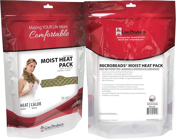 Core Products MicroBeads Moist Heat Therapy Pack - Great Holiday Gift - Cervical 5" X 25"