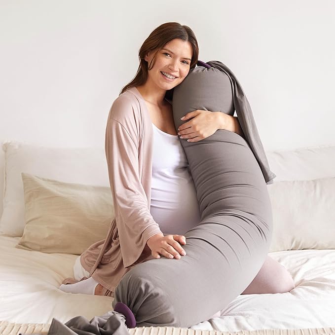 bbhugme Adjustable Pregnancy Pillow with an Extra Stone Cover - Full Body Support for Pregnant Women
