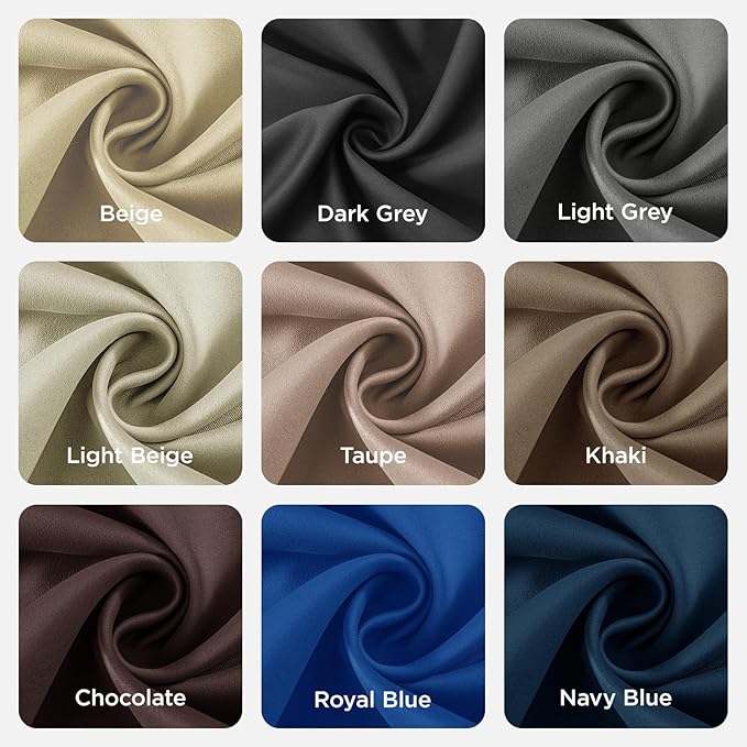 Joydeco Blackout Curtains 72 inches Long 2 Panels Set, Thermal Insulated Long Curtains & Drapes 2 Burg, Room Darkening Grommet Drapes for Bedroom Living Room Windows (W42 x L72 Inch, Chocolate)