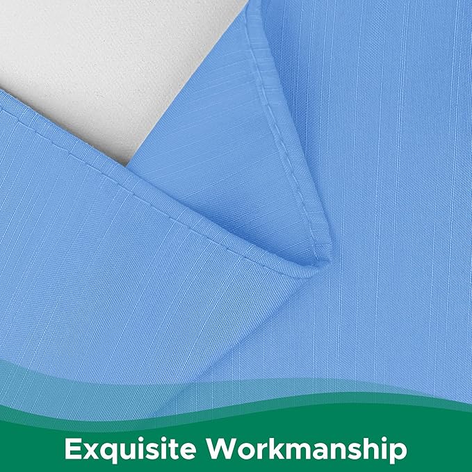 Biscaynebay Wrap Around Bed Skirts for Twin & Twin XL Beds 15" Drop, Denim Blue Elastic Dust Ruffles with Adjustable Belts Silky Luxrious Fabric Machine Washable