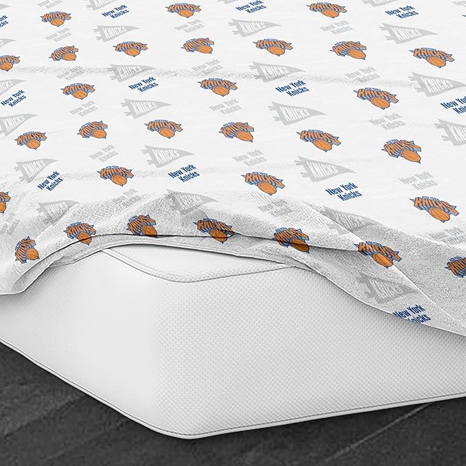 Northwest Officially Licensed New York Knicks NBA Full Size Sheet Set – Soft Team Logo Bedding for Dorms, Bedrooms, Fan Caves & Game Day Style