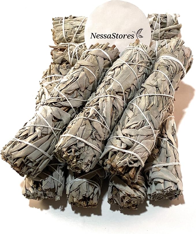 NessaStores - California White Sage Smudge Stick Incense 6" Bundle #JC-162 (1 pc)
