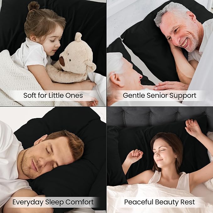 Pillow Covers by Utopia Bedding - King Size 2-Pack – Soft Brushed Microfiber – Perfect for Hospitals, Hotels, Guest Rooms – Oeko-TEX Certified, 20x40 Inches (Black)
