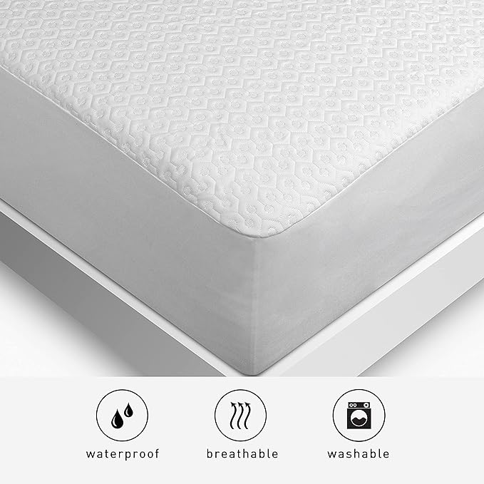 Bedgear Cal King Dri-Tec Mattress Protector – Waterproof, Breathable, Washable, Adjustable Base Compatible – Deep Pocket Fitted Pad Fits 18” Mattress – White