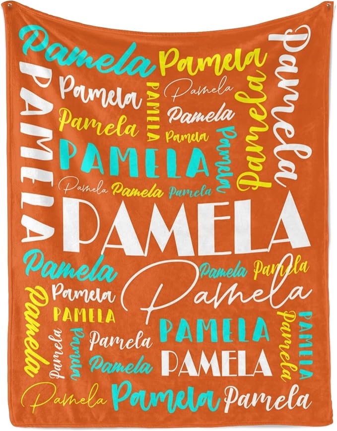 Name Blanket Personalized Blanket for Adult Kids Flannel Customize Throw Blanket Custom (Color 24, 50 x 60 Inches)