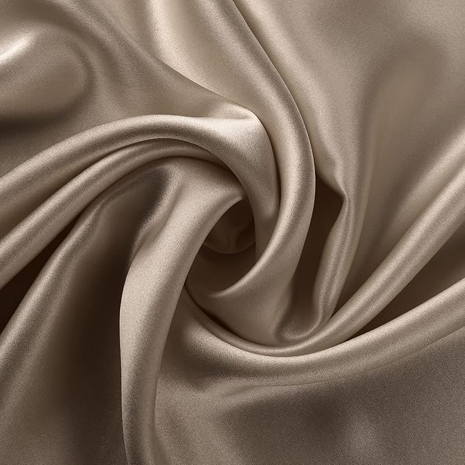 ALASKA BEAR Silk Pillowcase for Hair and Skin, Set of 2 Pure Genuine 22 Momme Mulberry Silk Pillow Cases Queen Size for Bliss Sleep Better Than Poly Satin, Zipper Closure(2pc, Taupe)
