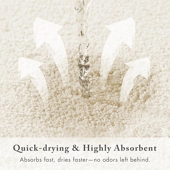 Madison Park Signature Non Slip, Luxrurious Plush Mat, Absorbent, Quick Dry, Spa Design Bath Room Décor Marshmallow Bathroom Rug, 1'8" x 2' (Contour), Cream