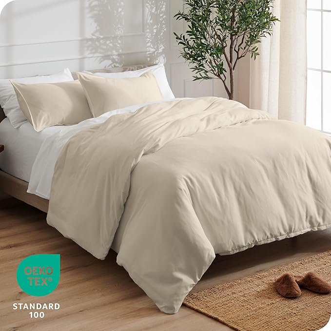Bare Home Bedding Duvet Cover King Size - Premium 1800 Super Soft Collection - Lightweight, Cooling - Soft Breathable Bedding Duvet Cover (King, Sand)