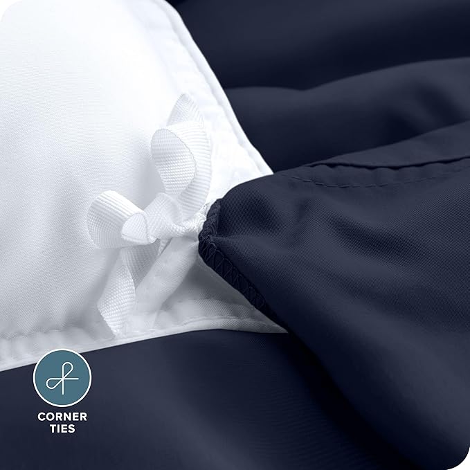 Bare Home Bedding Duvet Cover Extra Long Size - Premium 1800 Super Soft Collection - Lightweight, Cooling - Soft Breathable Bedding Duvet Cover (Twin/Twin XL, Midnight Blue)