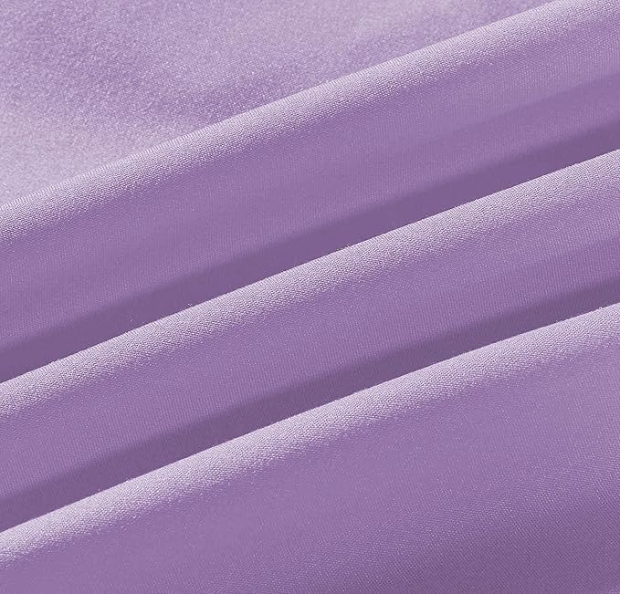 Sheets & Beyond Wrap Around Solid Microfiber Luxury Hotel Quality Fabric Bedroom Gathered Ruffled Bedding Bed Skirt 14 Inch Drop (King, Lavender)