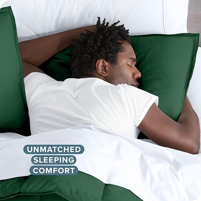 Bare Home Bedding Duvet Cover Extra Long Size - Premium 1800 Super Soft Collection - Lightweight, Cooling - Soft Breathable Bedding Duvet Cover (Twin/Twin XL, Forest Green)
