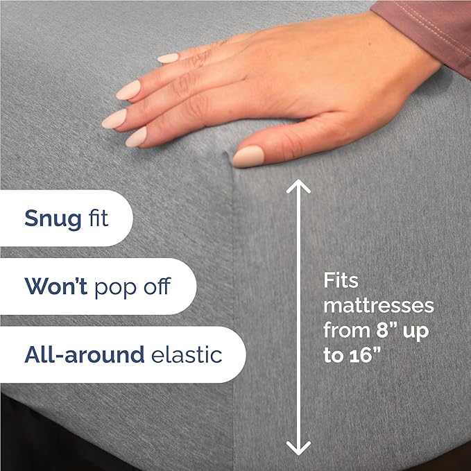 Full Size 4 Piece Sheet Set - Comfy Breathable & Cooling Bed Sheets Set - Hotel Luxury Bedding for Women, Men, Kids, Teens, Boys & Girls - Deep Pockets, Soft & Wrinkle Free - Grey (Heathered Sheets)