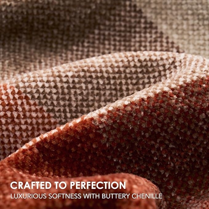 EVERGRACE Plaid Chenille Throw Blanket for Couch, Super Soft Cozy Decorative Fall Throw Blanket with Tassels for Bed Sofa Gift, Lightweight Harvest Plaid Throw Blanket for Autumn 60"x80"