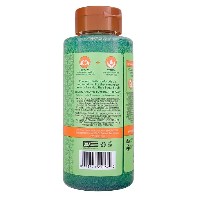Tree Hut Palm Grove Foaming Gel Wash, Hydrating & Moisturizing Body Wash with Shea Butter & Nourishing Essential Oils, Daily Cleanser for Soft Smooth Skin, 18 fl oz