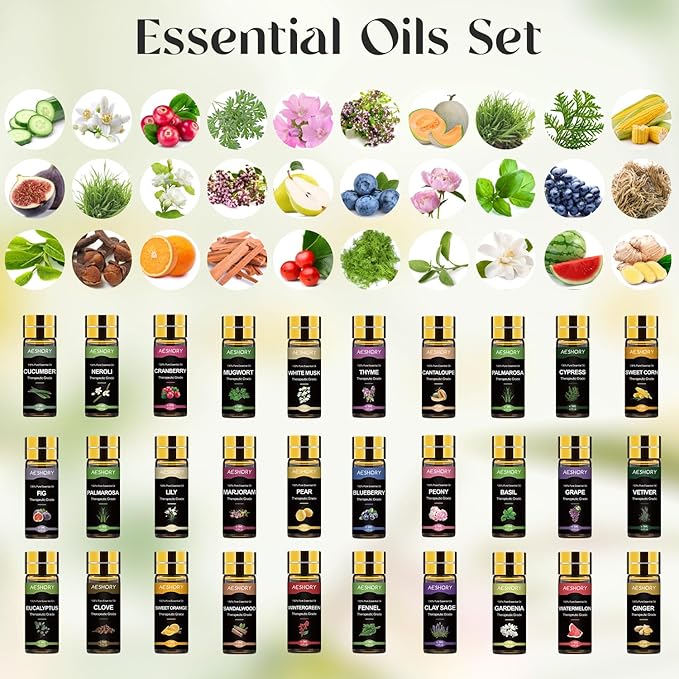 Essential Oil Set 80 Pcs - 100% Natural Essential Oils Kit-Perfect for Diffuser, Humidifier, Massage,Soap, Candle Bath Bombs Making, 80 * 5ML(0.17oz), Christmas Gift for Aromatherapy Lover