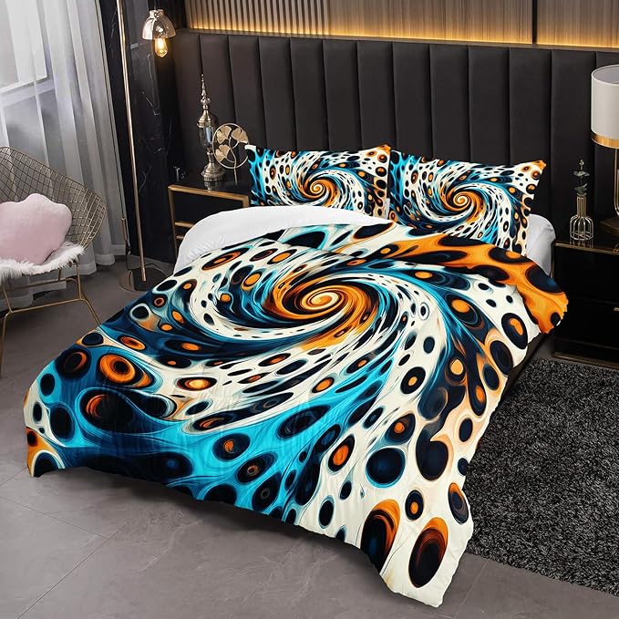 Leopard Print Geome Comforter Set Queen Size，Leopard Print Bedding Set Queen