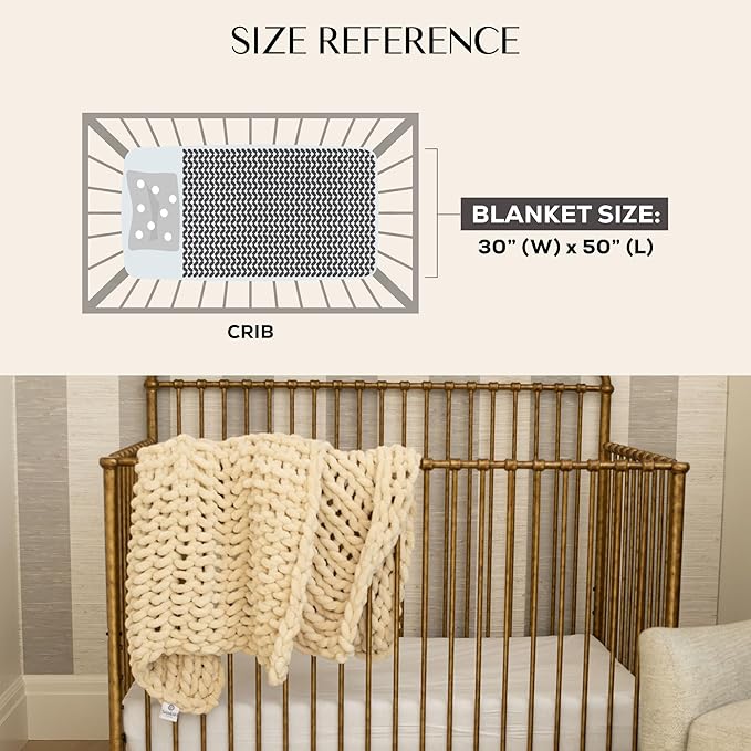 SAMIAH LUXE Chunky Knit Blanket Throw 50x30", Cream Chenille Chunky Knit Throw Blankets for Living Room Decor or Boho Decor, Personal Lap Blanket for Couch or Bed, Cable Knitted Crochet Lap Blankets