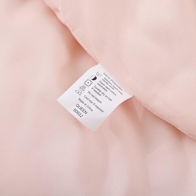 ROSGONIA Oversized Queen Comforter Blush, 3pcs (1 Comforter & 2 Pillowcases) Lightweight Oversized Queen Comforter Sets Bedding Blanket Quilts