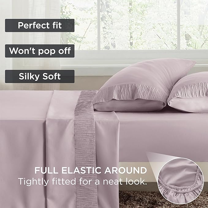 Bedsure Twin XL Sheet Sets Dorm Bedding - 3 Pieces Soft Extra Long Twin Sheets, Hotel Luxury, Easy Care Microfiber for Women, Men, Pink Mocha