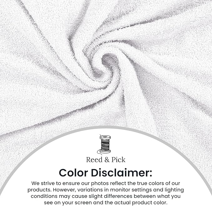 Reed&Pick Salon Towels – 50 Pack White Hand Towels 100% Cotton Spa Towel – 16x27 inches Highly Absorbable Facial, Gym, Hair, Face, Bulk Small Towels