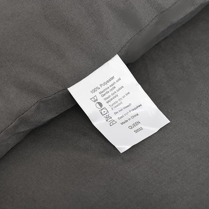 ROSGONIA Oversized King Comforter Charcoal Gray, 3pcs (1 Grey Comforter & 2 Pillowcases), Soft Lightweight Oversized King Size Comforter Sets Bedding
