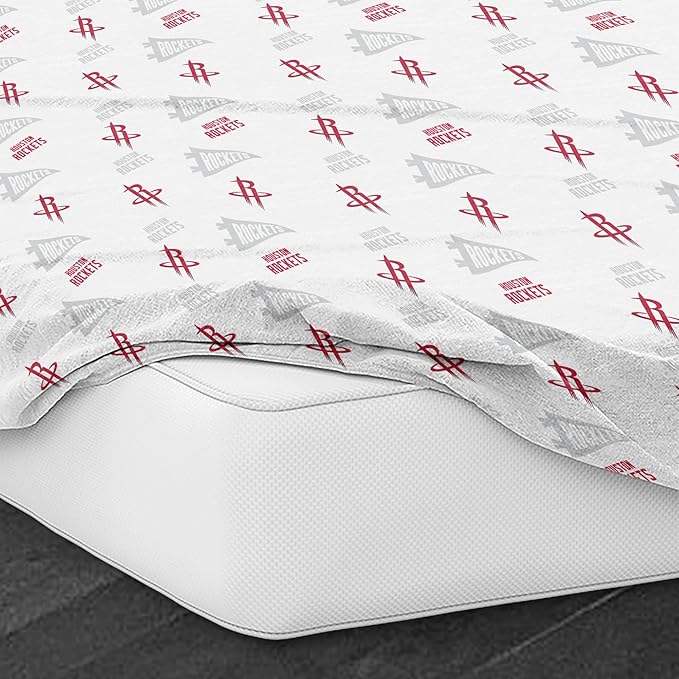 Northwest Officially Licensed Houston Rockets NBA Full Size Sheet Set – Soft Team Logo Bedding for Dorms, Bedrooms, Fan Caves & Game Day Style