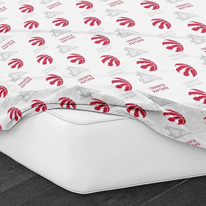 Northwest Officially Licensed Toronto Raptors NBA Queen Size Sheet Set – Soft Team Logo Bedding for Dorms, Bedrooms, Fan Caves & Game Day Style