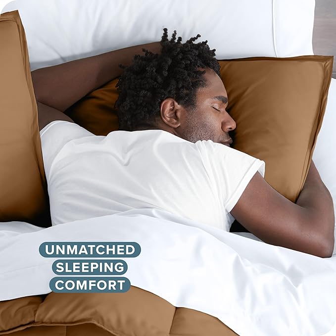 Bare Home Bedding Duvet Cover California King Size - Premium 1800 Super Soft Collection - Lightweight, Cooling - Soft Breathable Bedding Duvet Cover (Cal King, Caramel)