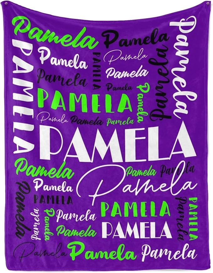 Name Blanket Personalized Blanket for Adult Kids Flannel Customize Throw Blanket Custom (Color 28, 50 x 60 Inches)