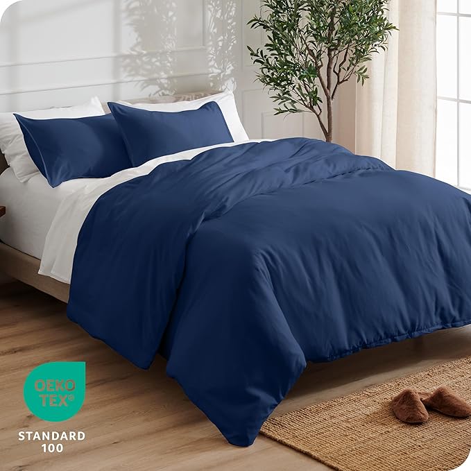Bare Home Bedding Duvet Cover King Size - Premium 1800 Super Soft Collection - Lightweight, Cooling - Soft Breathable Bedding Duvet Cover (King, Dark Blue)