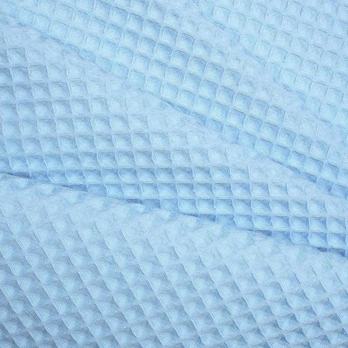 River Dream Sky Blue Fabric Shower Curtain Set, Cotton Blend, Waffle Weave, with Snap in Replacement Liner，71 x 86 inches