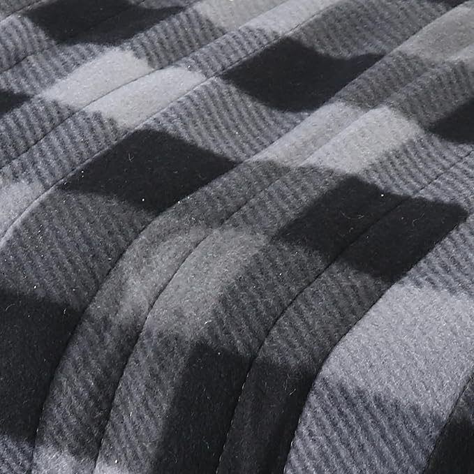 Electric Heated Blanket Full 72"x84", Soft Fleece with 10 Hours Auto-Off & 4 Heating Levels, Ultra-Soft, Warm Cozy, Machine Washable, Plaid Pattern, Dark Gray