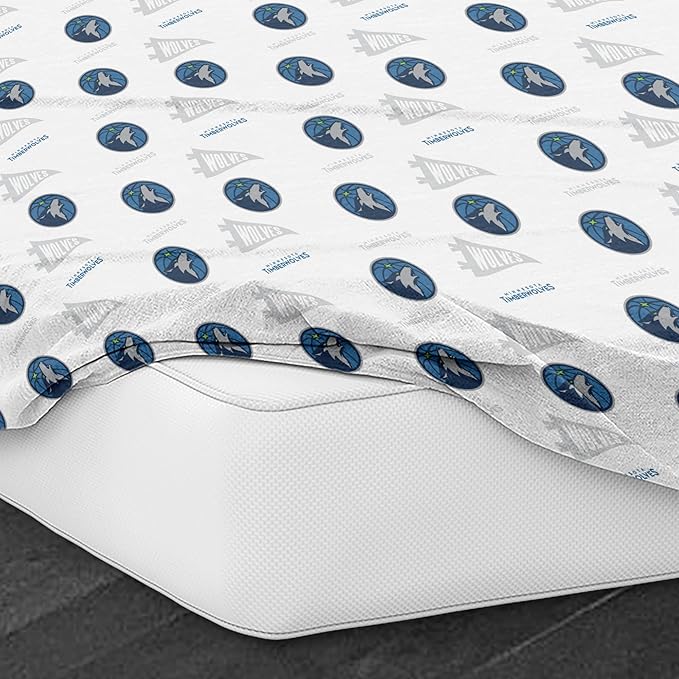 Northwest Officially Licensed Minnesota Timberwolves NBA Full Size Sheet Set – Soft Team Logo Bedding for Dorms, Bedrooms, Fan Caves & Game Day Style