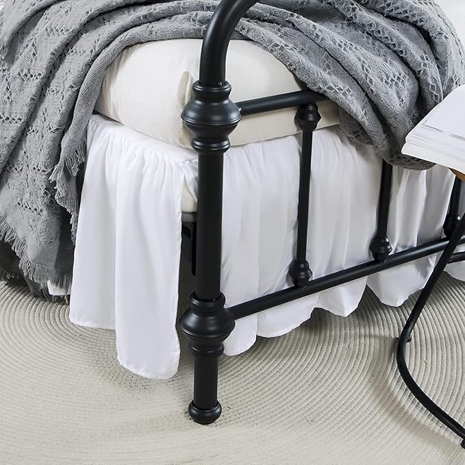 Bed Skirt Ruffled Bed Skirt with Split Corners, 18 Inch Drop Dust Ruffle Bed Skirts with Platform, White, Full Size