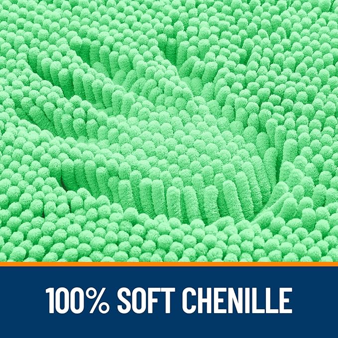 OLANLY Bathroom Rugs 30x20, Extra Soft Absorbent Chenille Bath Rugs, Rubber Backing Quick Dry, Machine Washable Bath Mats for Bathroom Floor, Tub and Shower, Home Decor Accessories, Mint Green