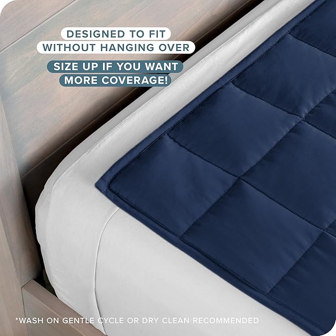 Bare Home Weighted Blanket Queen Size 20lb (60" x 80") for Adults - All-Natural 100% Cotton - Premium Heavy Blanket Nontoxic Glass Beads (Dark Blue, 60"x80")