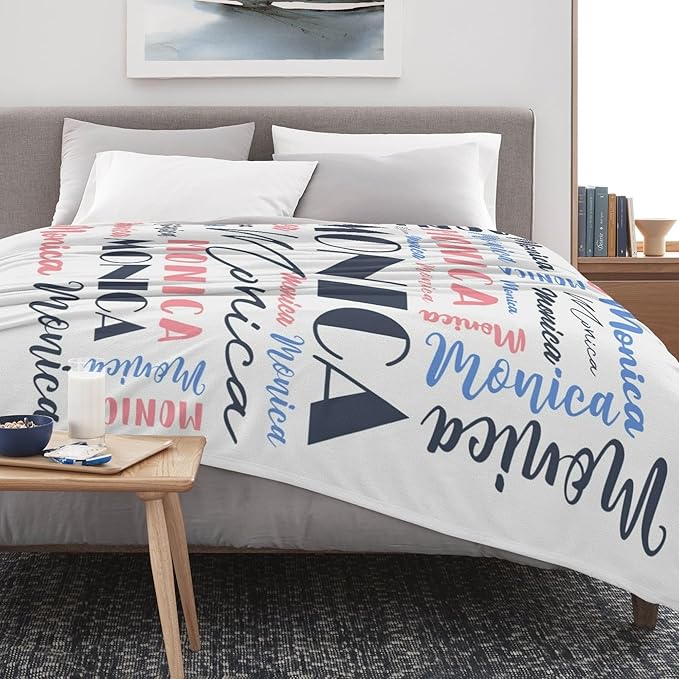 Name Blanket Personalized Blanket for Adult Kids Flannel Customize Throw Blanket Custom (Color 10, 60 x 80 Inches)