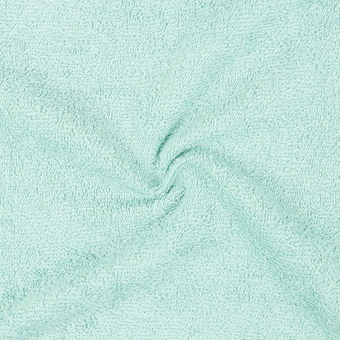 Amazon Basics Cotton Washcloths for Bathroom, Fast Drying, Extra Absorbent, 12 x 12 in, Seafoam Green, Ice Blue, White, 24-Pack