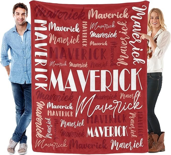 Name Blanket Personalized Blanket for Adult Kids Flannel Customize Throw Blanket Custom (Color 16, 50 x 60 Inches)