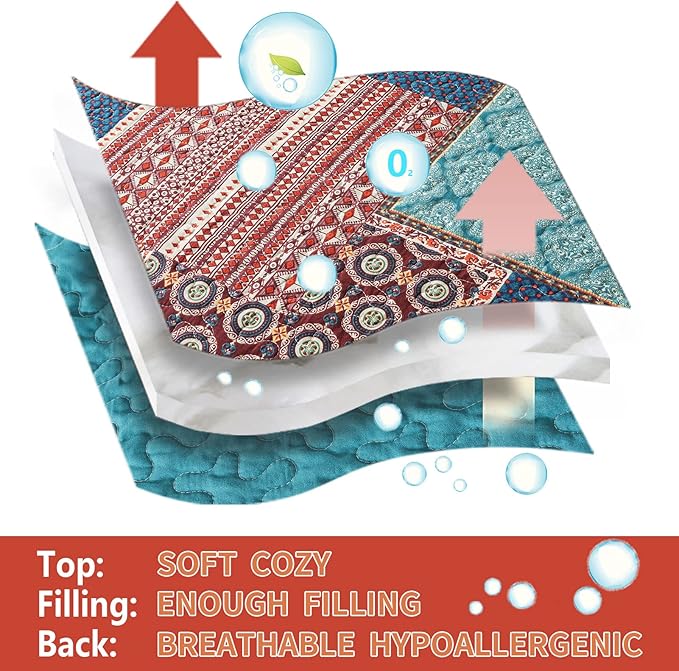 BEDIFANY 3 Pieces Cotton King Size Quilt Sets, Lightweight Bedspread King Size Soft Farmhouse King Quilt Bedding Sets for Bed Decorations for All Seasons,Orange