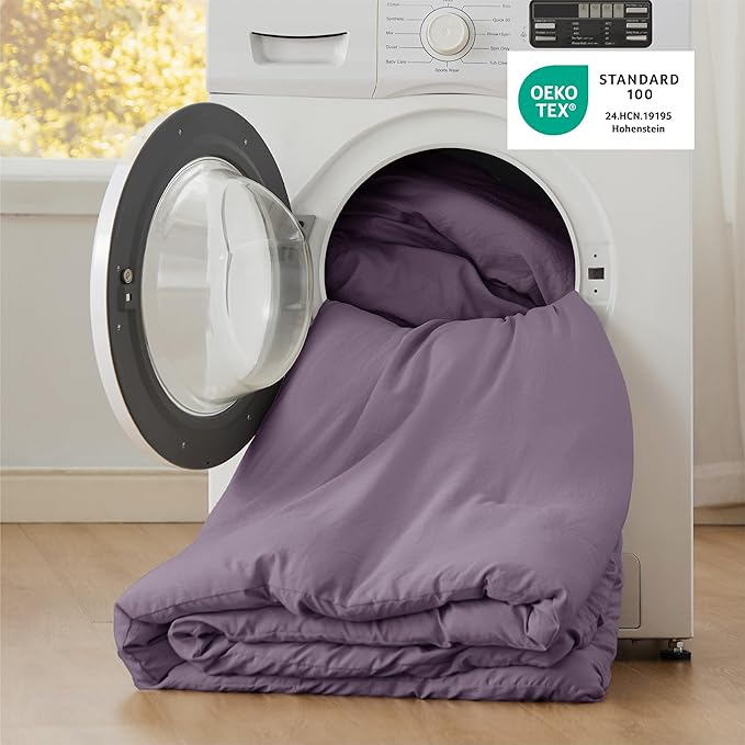 Bedsure Twin/Twin XL Comforter Set, Grayish Purple Soft Prewashed Bedding for All Seasons, 2 Pieces GentleSoft™ Down Alternative Bed Set, 1 Lightweight Comforter (68"x88") and 1 Pillowcase (20"x26")