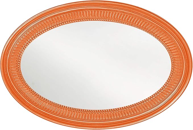 Howard Elliott Ethan Orange Oval Decorative Wall Hanging Mirror, Vintage Oval Mirror for Wall Decor Resin Frame Vanity Mirror Perfect for Living Room, Bedroom & Home Decor, 21 x 31 Inch