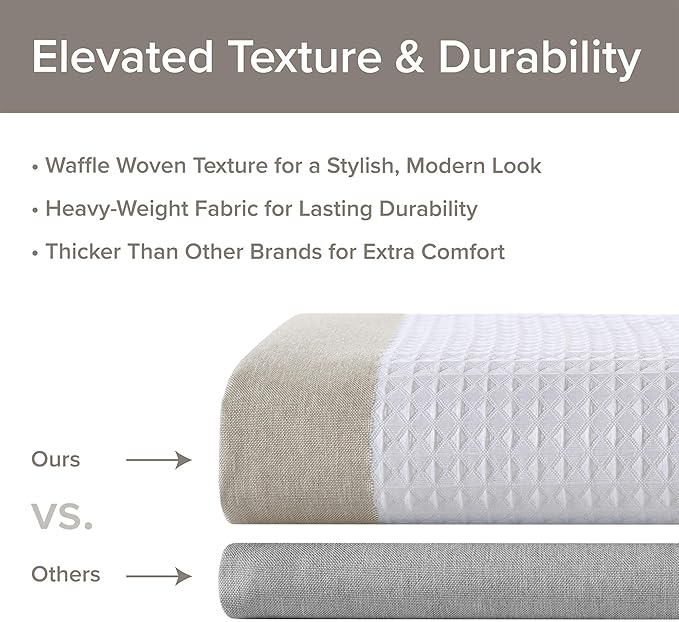 Madison Park Shower Curtain Spa Waffle Weave Stall Shower Curtain for Bathroom 3M Scotchgard Moisture Management, Spa Quality Modern Shower Curtains for Bathroom, Stall 36x72'' Taupe