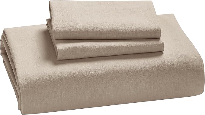 Bedsure Linen Duvet Cover King Size - Linen Cotton Blend Bedding Set, Soft & Cozy, 3 Pieces, 1 Duvet Cover 104x90 Inches and 2 Pillowcases, Warm Tan Color Cooling Bedding, Comforter Sold Separately