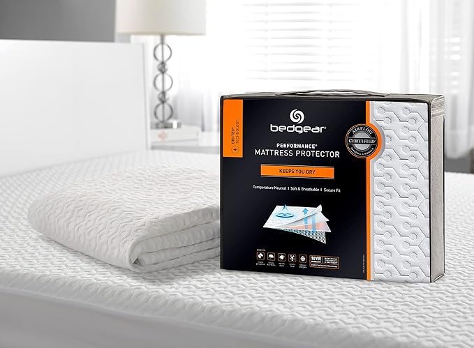Bedgear Full Dri-Tec Mattress Protector – Waterproof, Breathable, Washable, Adjustable Base Compatible – Deep Pocket Fitted Pad Fits 18” Mattress – White