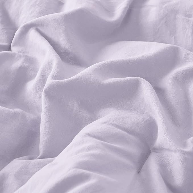 Codi Lavender Purple Full/Queen Comforter Set - Boho Aesthetic Bedding with Luxurious Pom Fringe, Soft Washed Microfiber 3pc Set, Couple-Friendly Lightweight Design, 1 Comforter & 2 Pillow Shams
