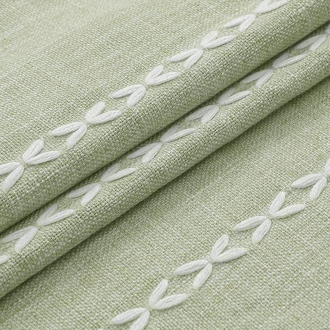 MitoVilla Sage Green Boho Shower Curtain for Vintage Rustic Bathroom Decor, Modern Farmhouse Polyester Linen Fabric Neutral Wrinkle Resistant Cloth Shower Curtain with Tassel, 72 x 72