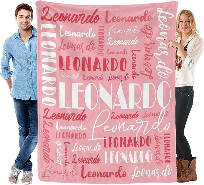 Name Blanket Personalized Blanket for Adult Kids Flannel Customize Throw Blanket Custom (Color 01, 60 x 80 Inches)
