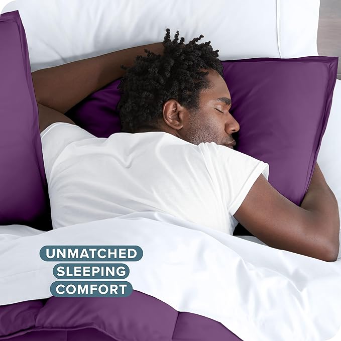 Bare Home Bedding Duvet Cover Extra Long Size - Premium 1800 Super Soft Collection - Lightweight, Cooling Duvet Cover - Soft Breathable Bedding (Twin/Twin XL, Plum)