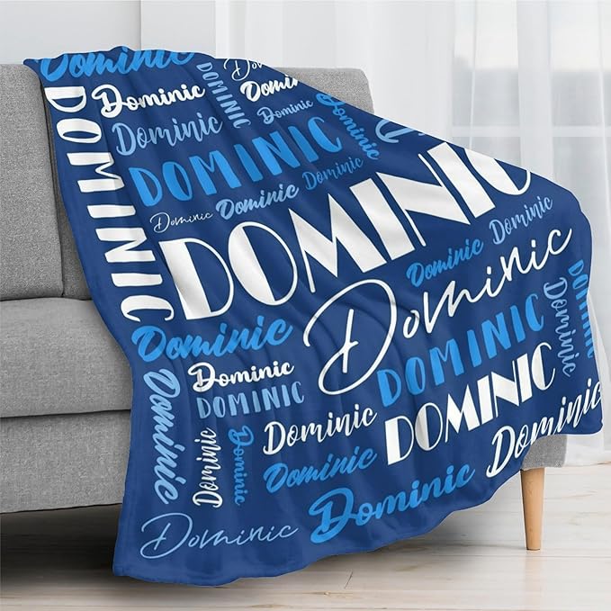 Name Blanket Personalized Blanket for Adult Kids Flannel Customize Throw Blanket Custom (Color 18, 50 x 60 Inches)